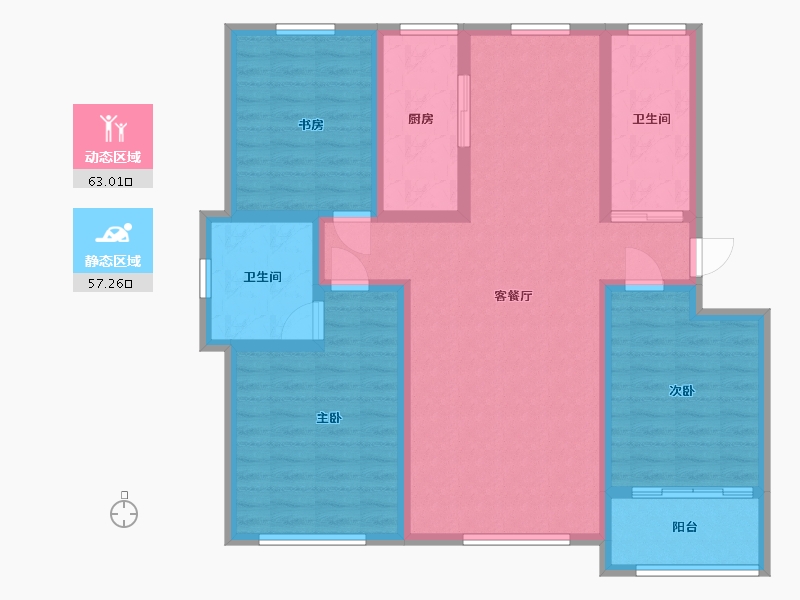 山东省-潍坊市-中房幸福名都-107.40-户型库-动静分区