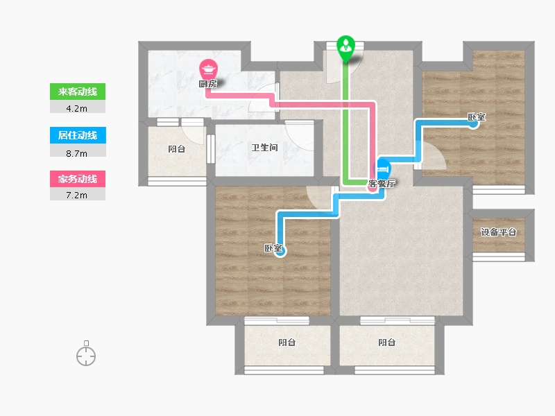 浙江省-绍兴市-天际海悦-64.08-户型库-动静线