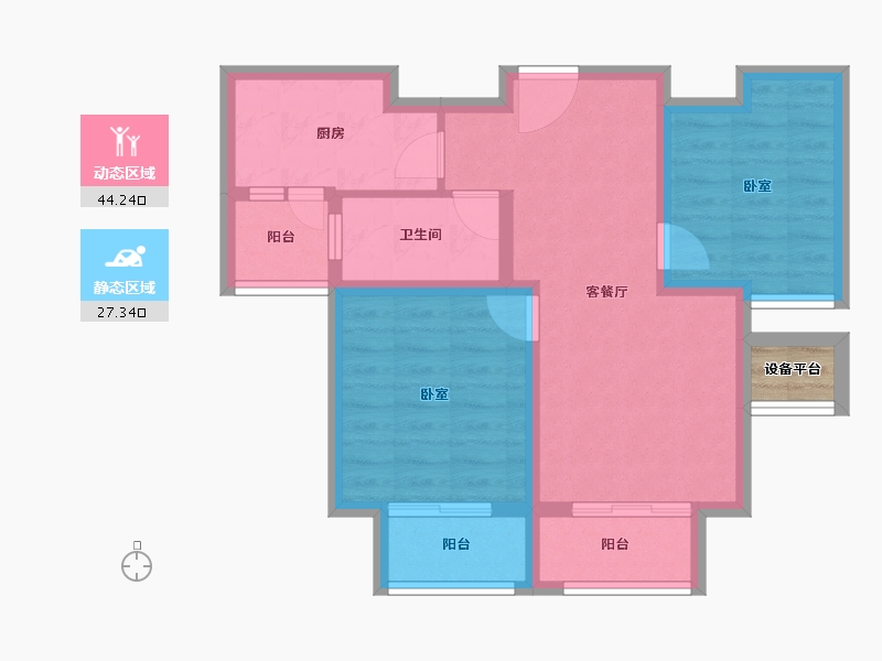 浙江省-绍兴市-天际海悦-64.08-户型库-动静分区