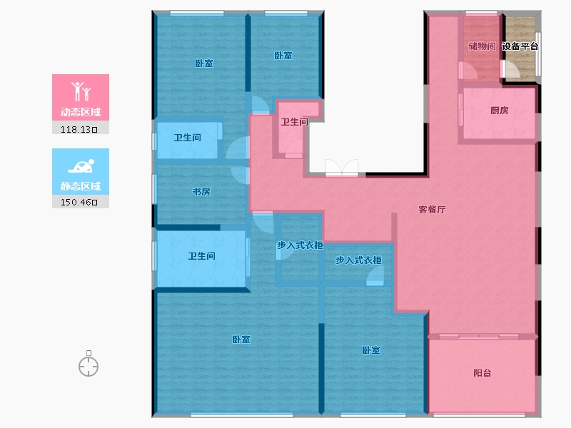 河南省-郑州市-融创中原壹号院-246.10-户型库-动静分区