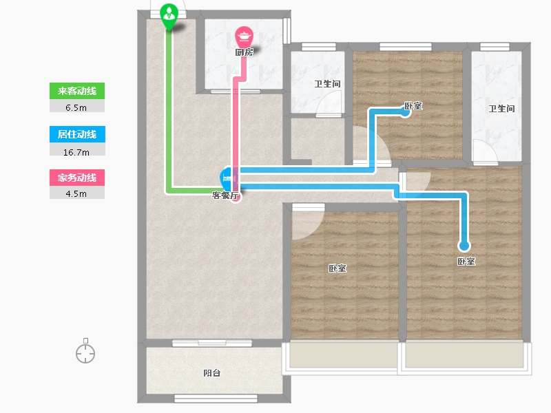 山东省-菏泽市-洪盛锦绣城-99.70-户型库-动静线