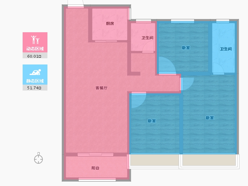 山东省-菏泽市-洪盛锦绣城-99.70-户型库-动静分区