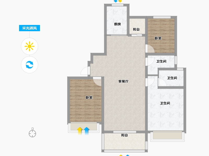 河南省-安阳市-昼锦锦泰苑-110.00-户型库-采光通风