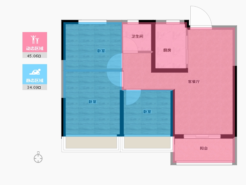 河南省-郑州市-东原阅城-71.00-户型库-动静分区