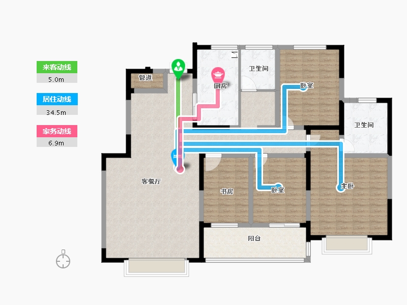 河南省-洛阳市-江丰山水印象-156.70-户型库-动静线