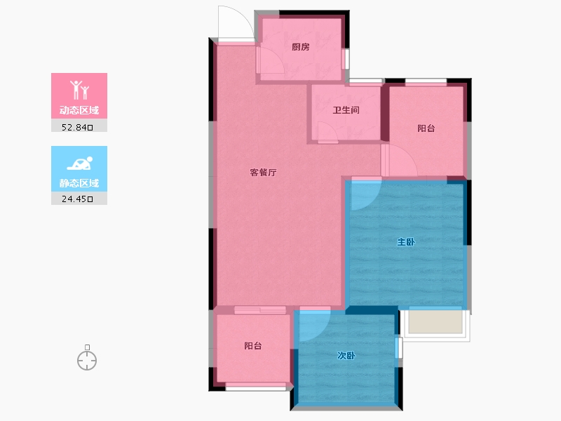 安徽省-宣城市-金銮·御林河畔-68.93-户型库-动静分区