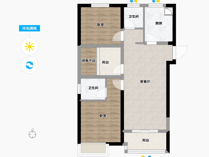 安徽省-合肥市-宝能城-70.31-户型库-采光通风