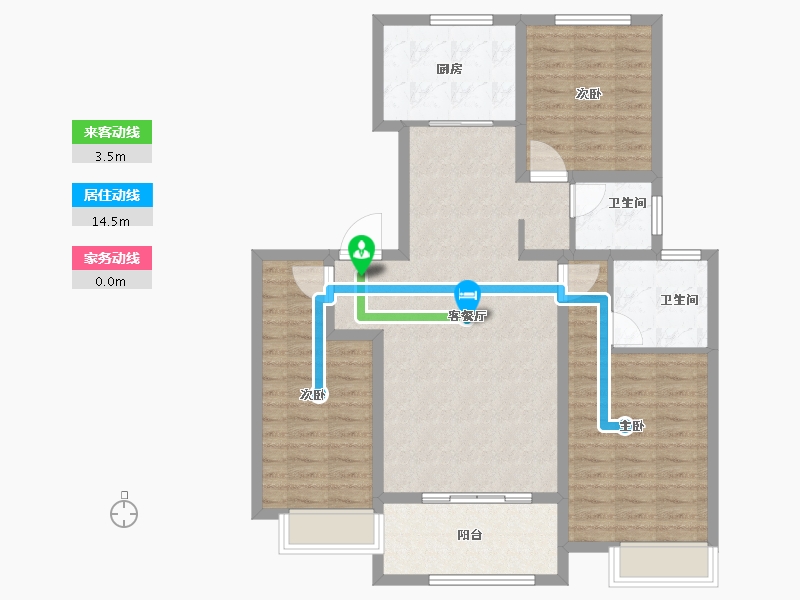 山东省-枣庄市-润东·金钻公馆-99.20-户型库-动静线