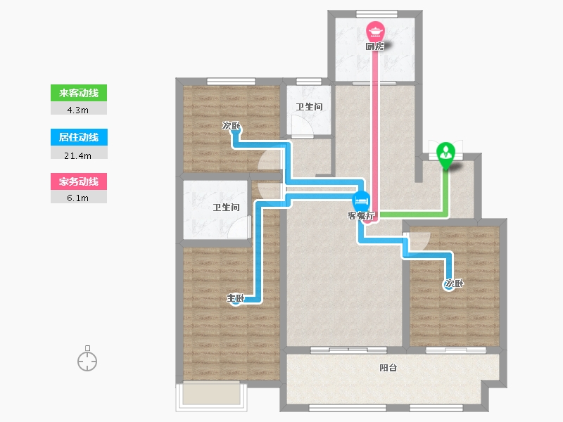 山东省-枣庄市-润东·金钻公馆-109.55-户型库-动静线