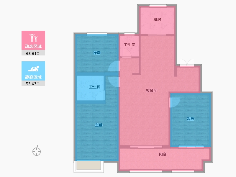 山东省-枣庄市-润东·金钻公馆-109.55-户型库-动静分区