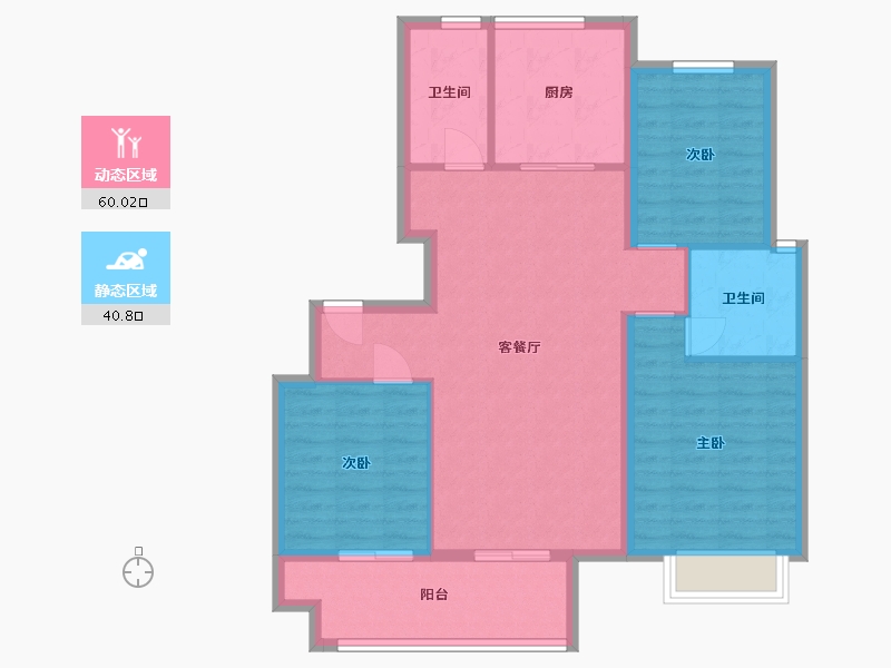 山东省-潍坊市-蓝城清风明月明月苑-91.00-户型库-动静分区