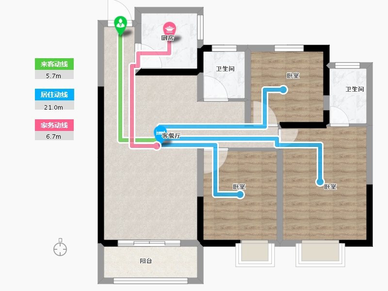 河南省-郑州市-博府华庭-86.00-户型库-动静线