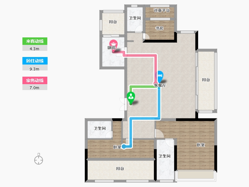 浙江省-绍兴市-世茂璀璨明樾-143.00-户型库-动静线