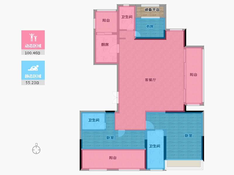 浙江省-绍兴市-世茂璀璨明樾-143.00-户型库-动静分区