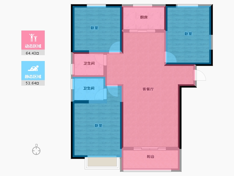 河南省-安阳市-金和湾-106.00-户型库-动静分区