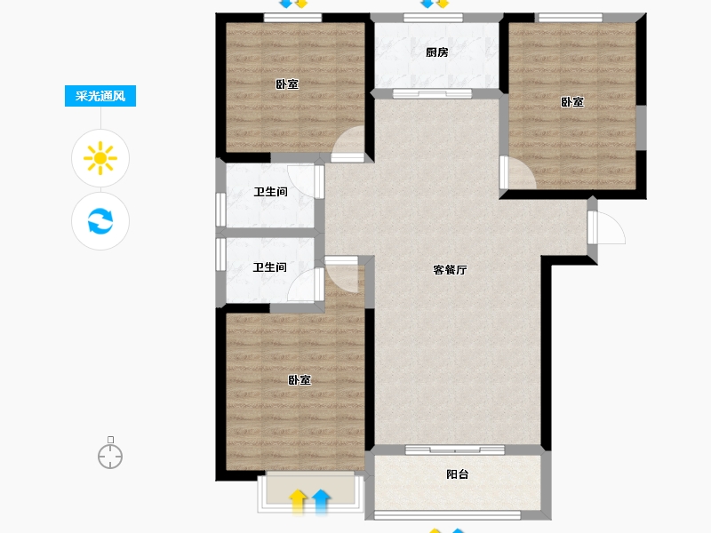 河南省-安阳市-金和湾-106.00-户型库-采光通风