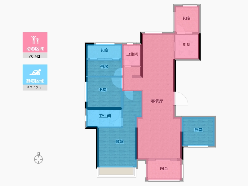 浙江省-绍兴市-世茂璀璨明樾-114.00-户型库-动静分区