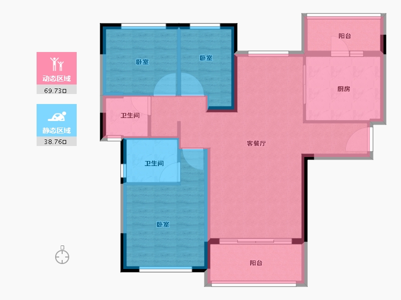 福建省-龙岩市-连城恒大悦澜湾-97.73-户型库-动静分区