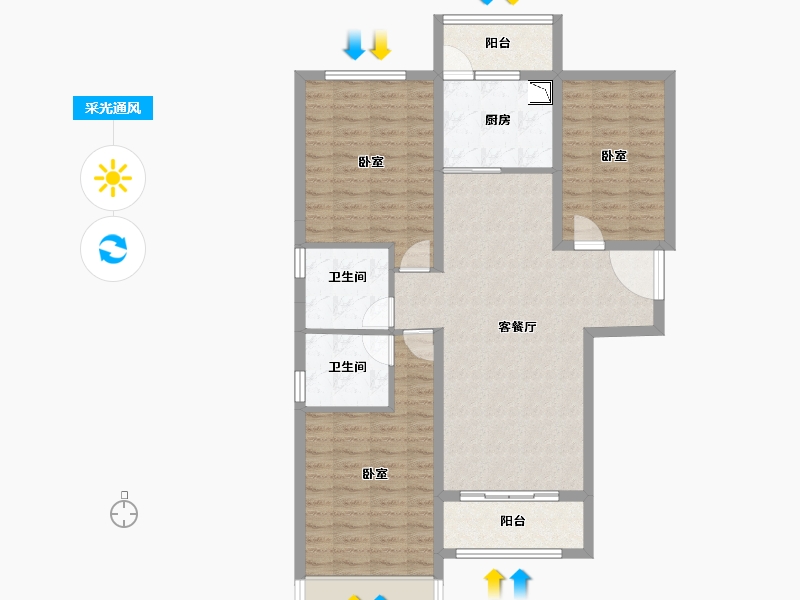 河南省-开封市-新惠华府-101.89-户型库-采光通风