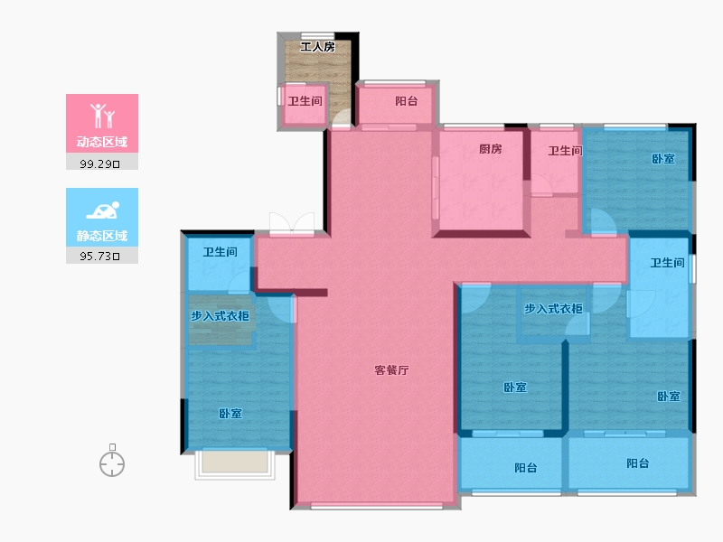 河南省-郑州市-星联湾·璟和-180.06-户型库-动静分区