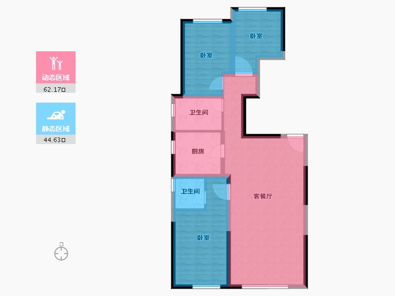 新疆维吾尔自治区-乌鲁木齐市-和瑞悦府-95.76-户型库-动静分区