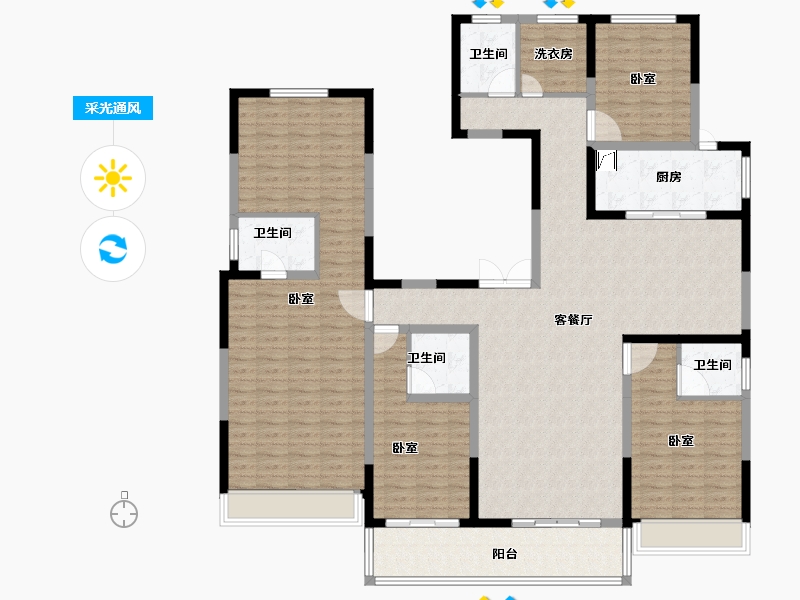 河南省-焦作市-金山东方花园-174.77-户型库-采光通风