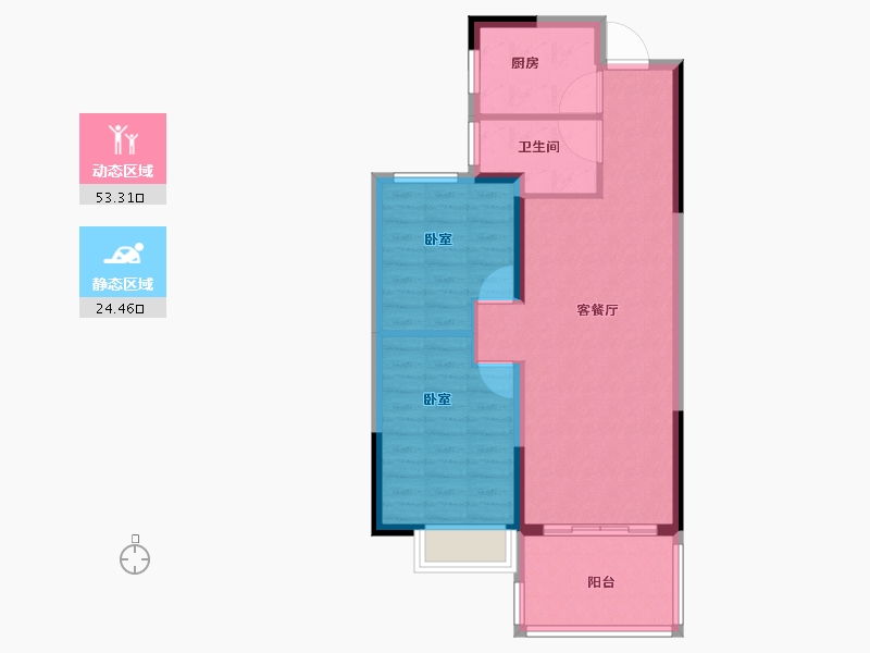 河南省-郑州市-亚星上湖嘉园-70.04-户型库-动静分区