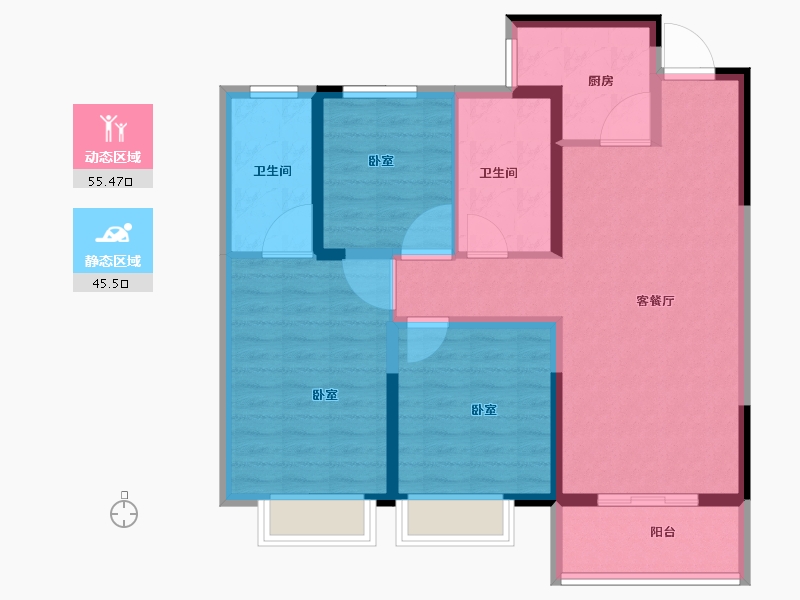 河南省-安阳市-佳田未来城和府-90.00-户型库-动静分区