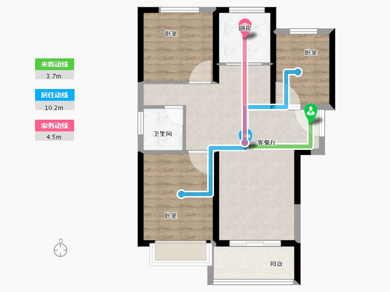 河南省-郑州市-坤达江山筑-71.00-户型库-动静线