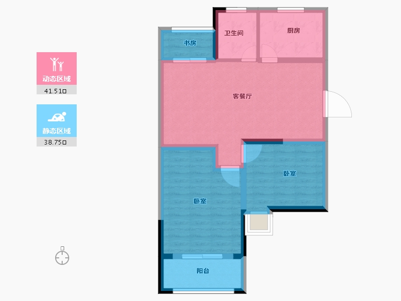 浙江省-金华市-香堤意墅澜庭-71.64-户型库-动静分区