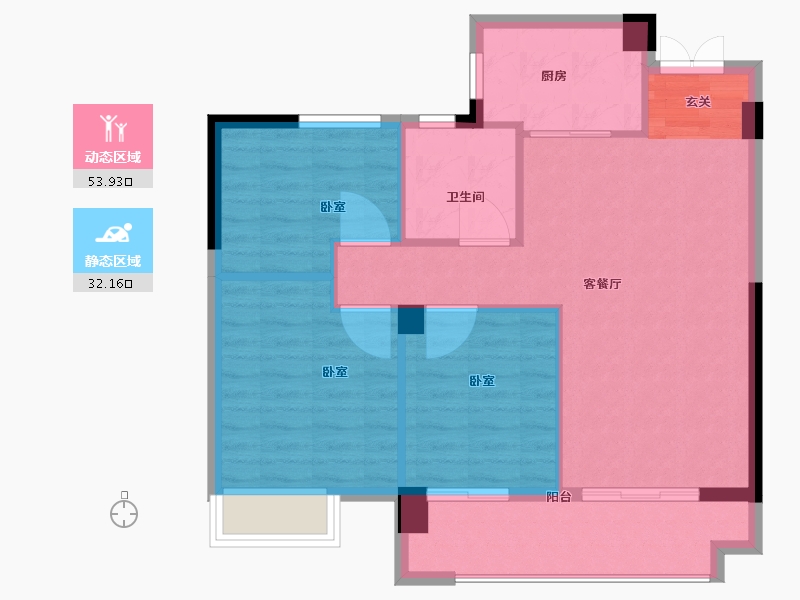 福建省-漳州市-瀚海五凤郡-78.18-户型库-动静分区