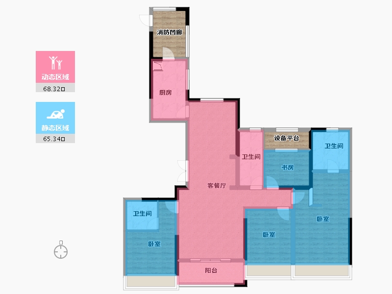 安徽省-合肥市-合肥融创文旅城融园-128.23-户型库-动静分区