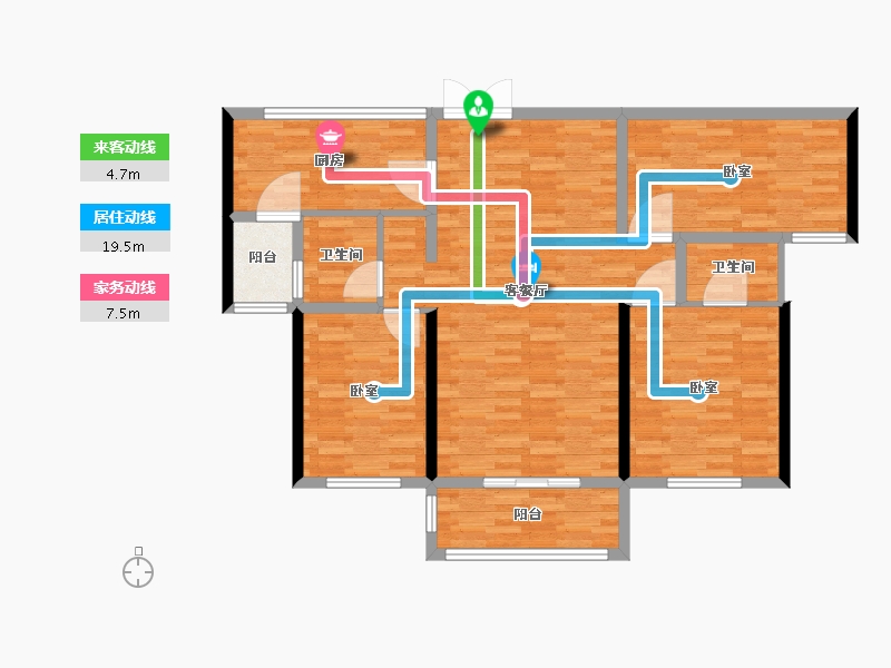 河南省-郑州市-鼎润·柳湖佳苑-103.87-户型库-动静线