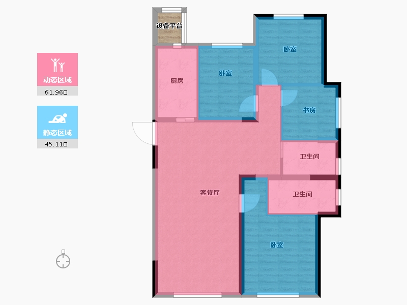 新疆维吾尔自治区-乌鲁木齐市-乌房紫云台-98.08-户型库-动静分区