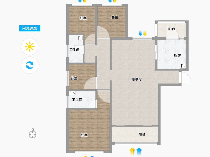 山东省-菏泽市-恒大绿洲-121.10-户型库-采光通风