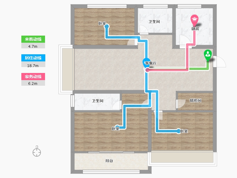 山东省-菏泽市-军威舜馨苑-95.53-户型库-动静线