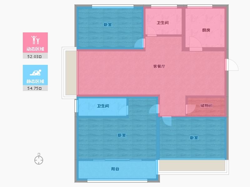 山东省-菏泽市-军威舜馨苑-95.53-户型库-动静分区