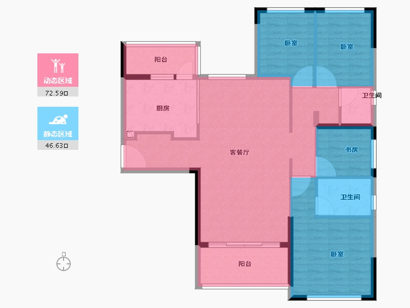 福建省-龙岩市-连城恒大悦澜湾-107.60-户型库-动静分区