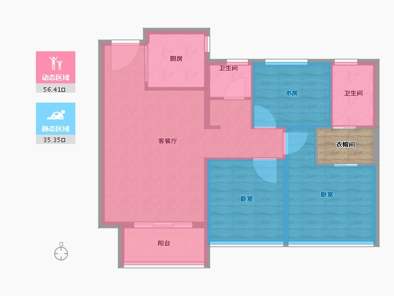 河南省-郑州市-宝地中央湿地-86.38-户型库-动静分区