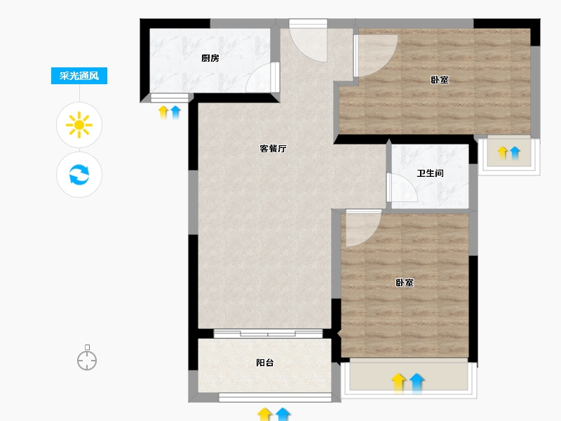 河南省-郑州市-亚星金运外滩-70.00-户型库-采光通风