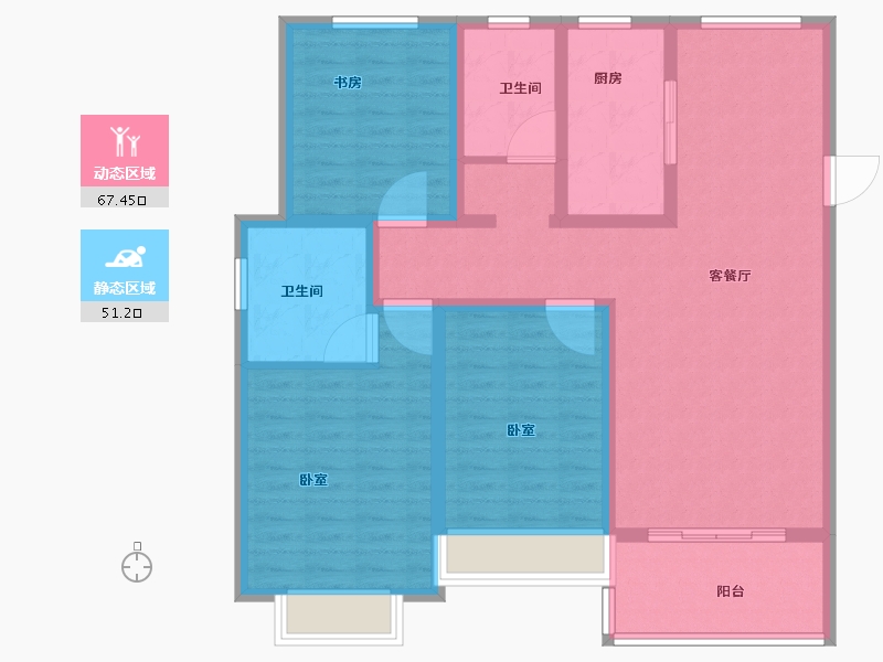 河南省-安阳市-昼锦锦泰苑-106.00-户型库-动静分区