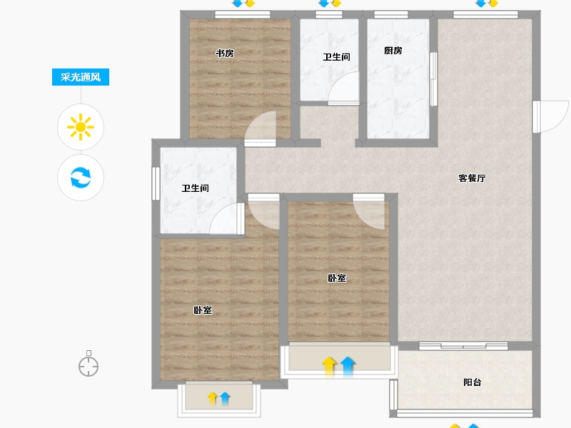 河南省-安阳市-昼锦锦泰苑-106.00-户型库-采光通风