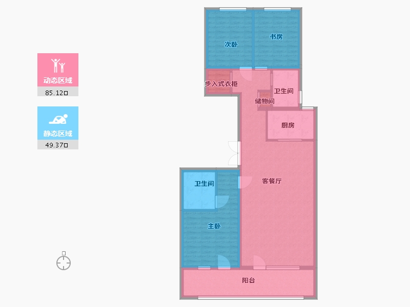 山东省-潍坊市-金鸾御景城-121.36-户型库-动静分区