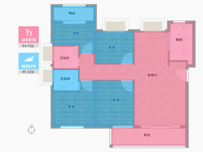 福建省-泉州市-景园合著-90.00-户型库-动静分区