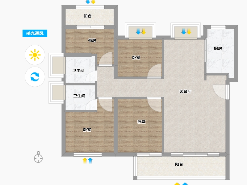 福建省-泉州市-景园合著-90.00-户型库-采光通风