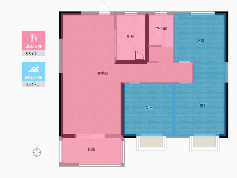 江西省-宜春市-阳光城檀府-83.20-户型库-动静分区