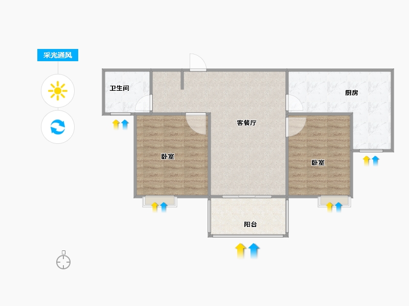 河南省-新乡市-万嘉尚都国际-71.95-户型库-采光通风