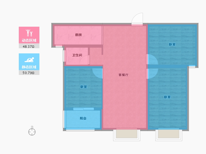 山东省-枣庄市-润泰公馆-89.25-户型库-动静分区