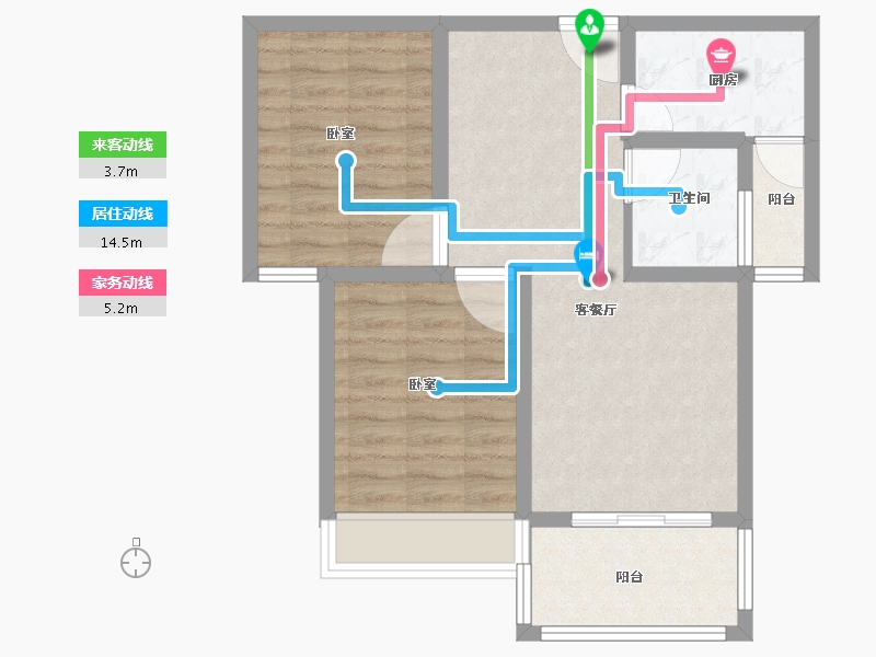 山东省-菏泽市-军威舜馨苑-65.00-户型库-动静线