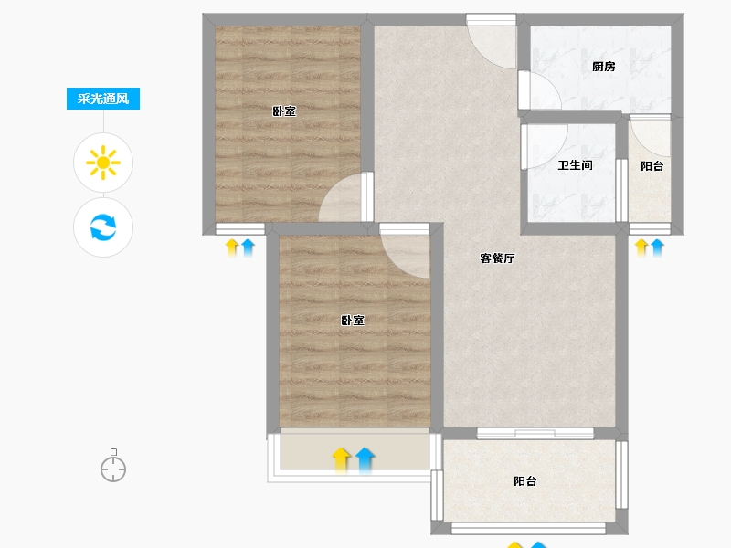 山东省-菏泽市-军威舜馨苑-65.00-户型库-采光通风